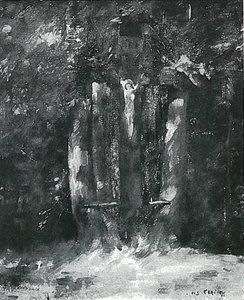 耶稣受难像在森林里 作者 洛维斯·科林斯（Lovis Corinth）